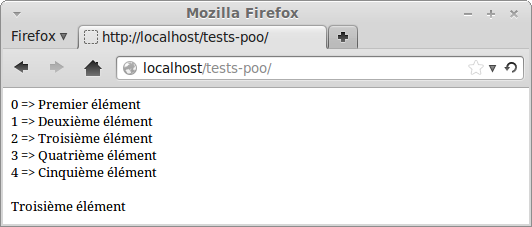 Résultat affiché par le script