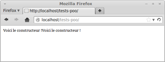 Résultat affiché par le script