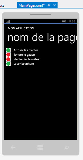 Le designer affiche les données de design grâce à la liaison de données
