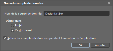 Création de la source de données