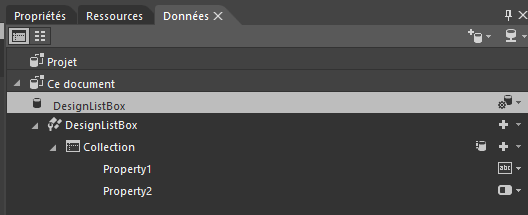 La source de données est visibles dans l'écran de données