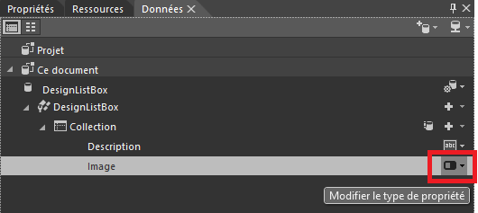 Modification du type de la propriété