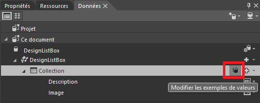 Modification des exemples de valeurs