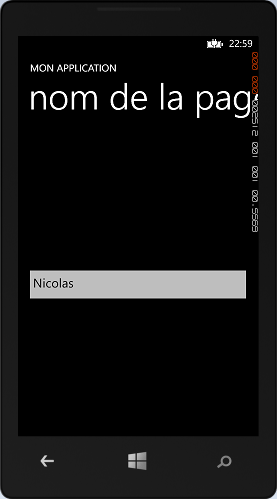La valeur du TextBox est liée à la propriété Valeur