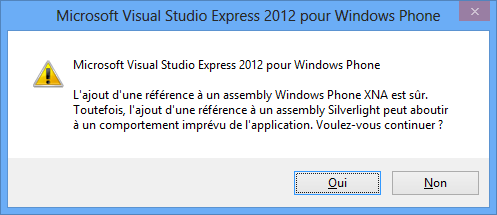 Fenêtre d'avertissement lors de la référence à System.ServiceModel.Syndication.dll