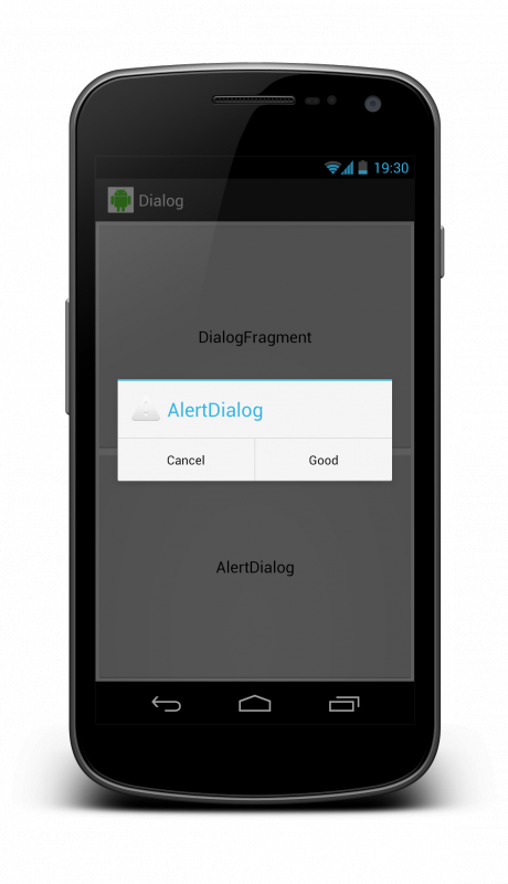 Résultat de l'exécution des boîtes de dialogue AlertDialog
