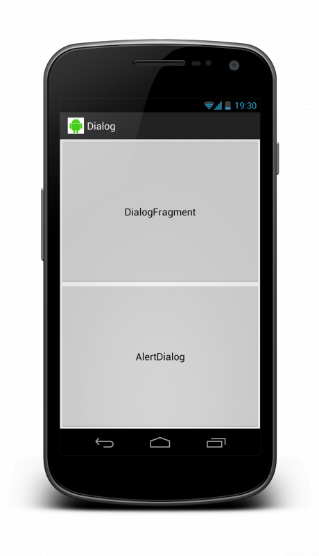 Résultat de l'exécution de l'activité pour afficher nos boîtes de dialogue