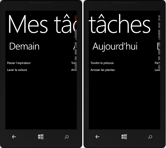 Contrôle Panorama et Binding