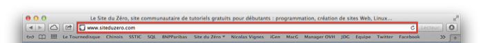 La barre d'adresse