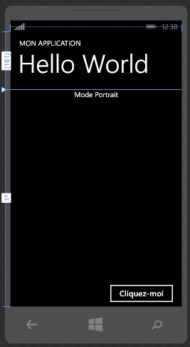 Page portrait dans Blend