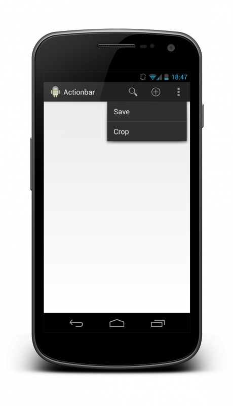 Affichage des items du menu