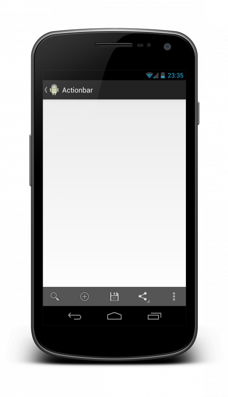 Affichage de la division du menu à la barre d'action