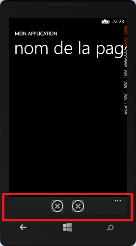 Affichage de la barre d'application