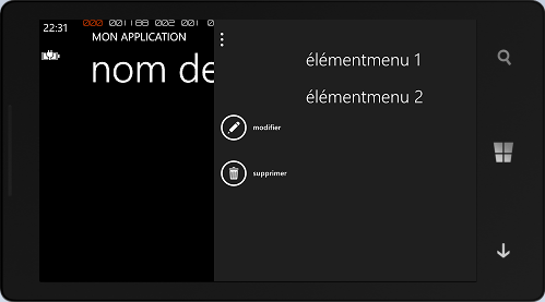 La barre d'application subit une rotation lors du changement d'orientation du téléphone