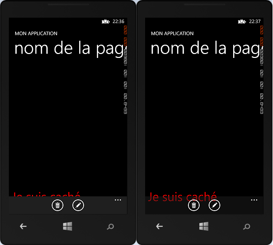 Utilisation de l'opacité sur la barre d'application
