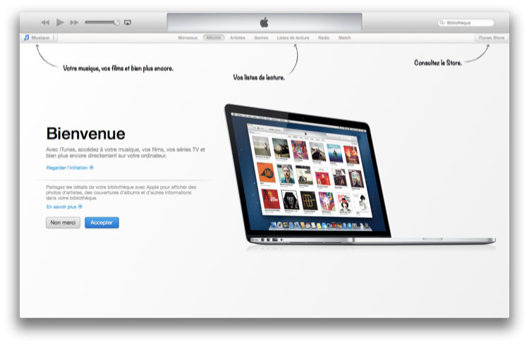 iTunes 11 : premier démarrage