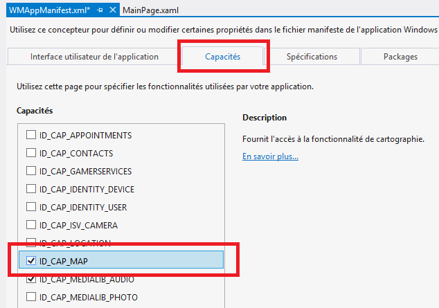 Activer la capacité d'utilisation de carte