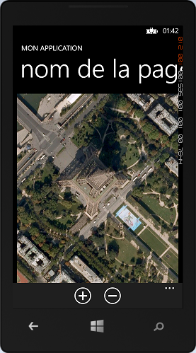 La carte en mode aérien