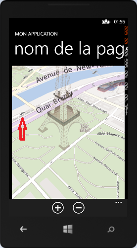 La carte avec les informations piétonnes