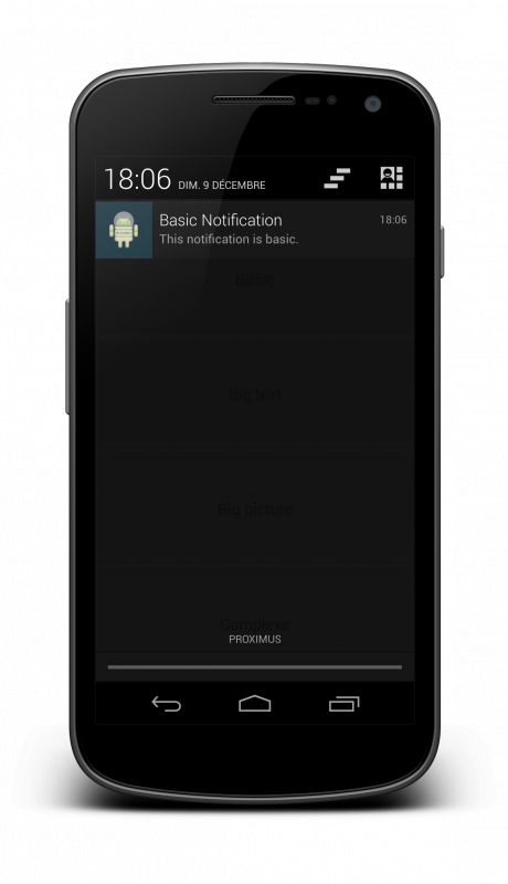 Exécution de la notification basique