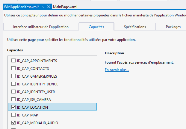 Activer la capacité de géolocalisation