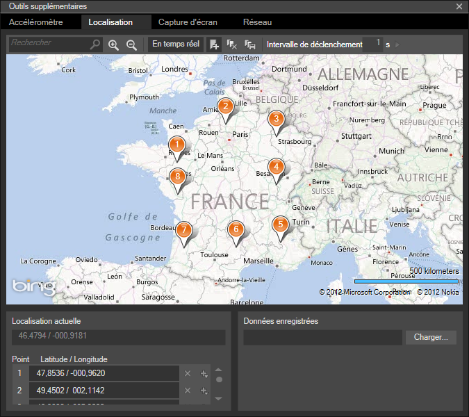 Simuler la géolocalisation dans les outils de l'émulateur