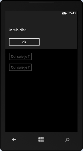 Affichage d'un message suite à l'activation de la commande