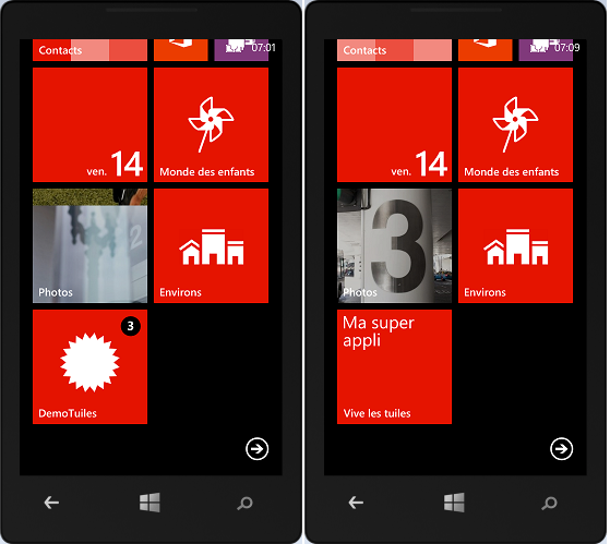 La tuile, de face et de dos