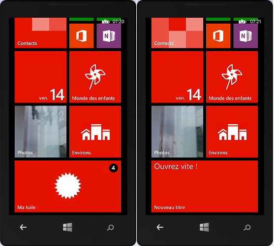 La tuile créée par code, en grande taille