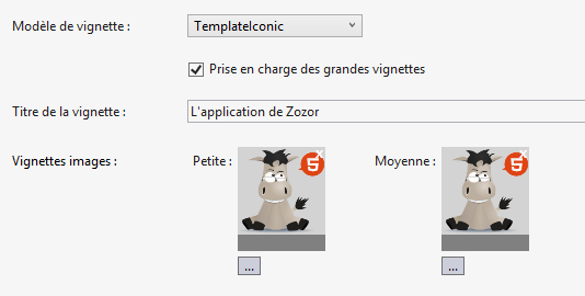 Modification du modèle de tuiles icônes