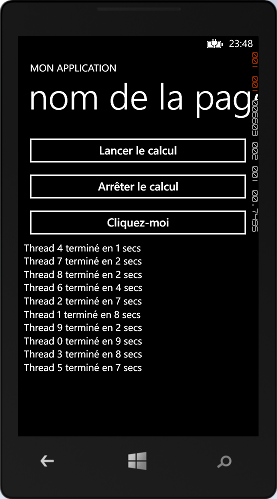 L'exécution des threads a été prise en charge par le pool de thread