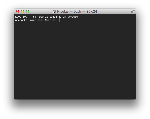 Notre première fenêtre de Terminal