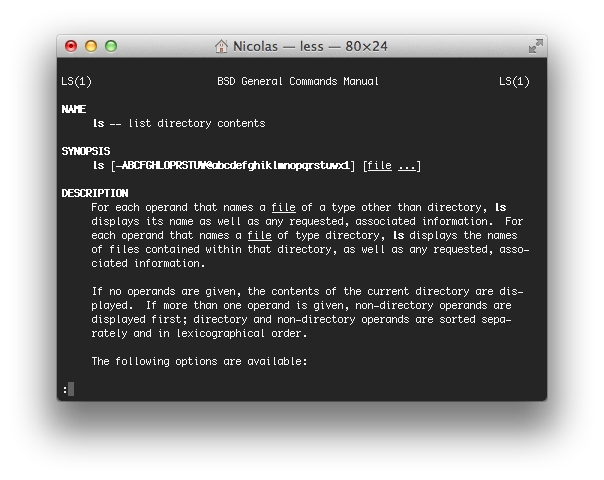 Le manuel de la commande ls
