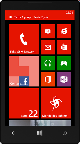 La notification Toast s'affiche dans l'émulateur
