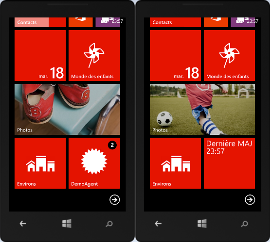 Mise à jour de la tuile via le background agent