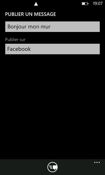 Partage de statut via le launcher