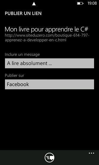 Partage de lien via launcher