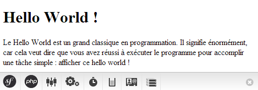 Notre vue Hello World s'affiche bien !