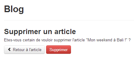 Confirmation de suppression