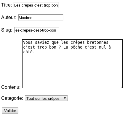 L'entrée se met automatiquement à jour !