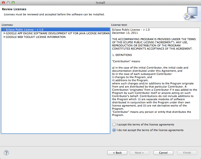 Validation de la licence