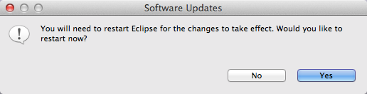 Redémarrage d'Eclipse