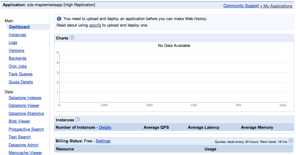 Administration de l'application