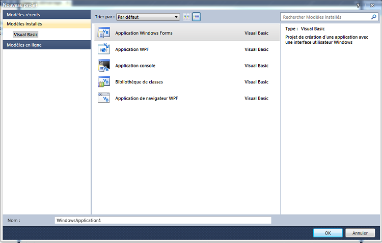 Créer un nouveau projet