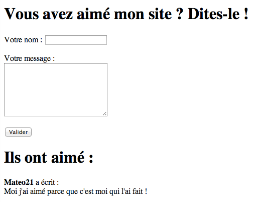 L'application de livre d'or que nous allons créer sur Cloud SQL et App Engine