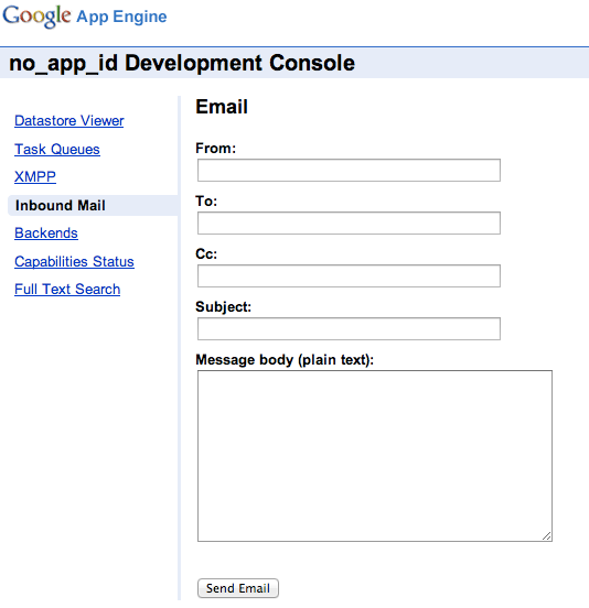 Vous pouvez simuler la réception d'un e-mail dans le backend en local