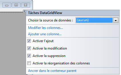 Cliquez sur la petite flèche en haut à droite du composant