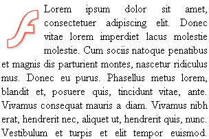 Une image flottante entourée par du texte