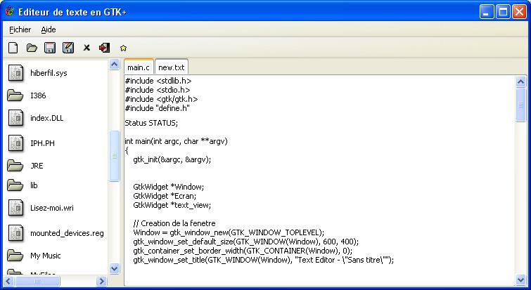 Editeur de texte en GTK