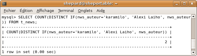 Utilisation de COUNT avec une fonction
